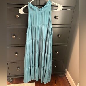 Mittoshop Teal Tiered Midi Dress